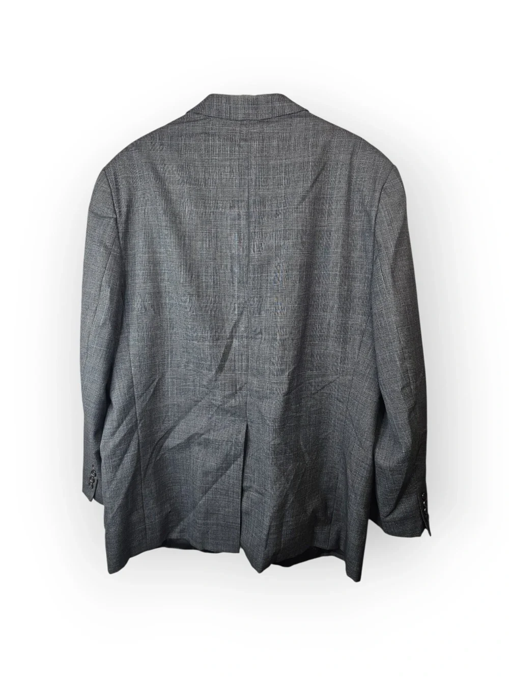 Vintage Chaps Ralph Lauren Gray Pure Wool Glen Plaid Blazer Sport Coat 52L